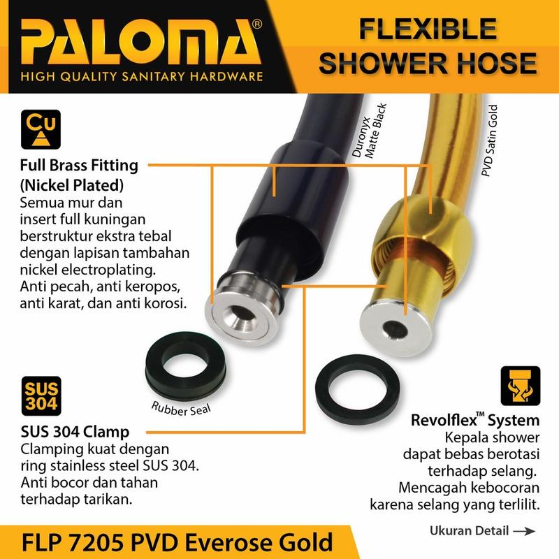 PALOMA FLP 7205 FLEXSIBLE HOSESELANG HANDSHOWER HAND SHOWER FLEXSIBLE 1