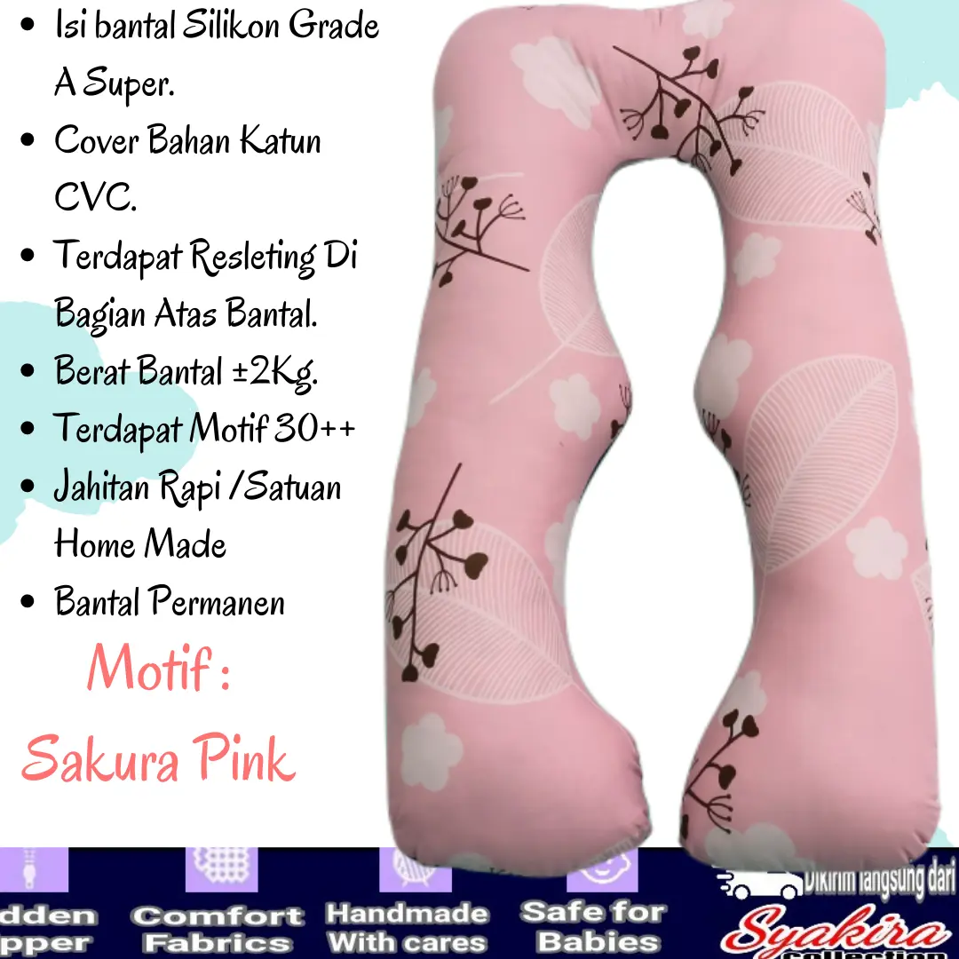 Bantal Hamil Penyangga Perut Ukuran JUmbo HP 115x75 Ada Lapisannya Putihnya