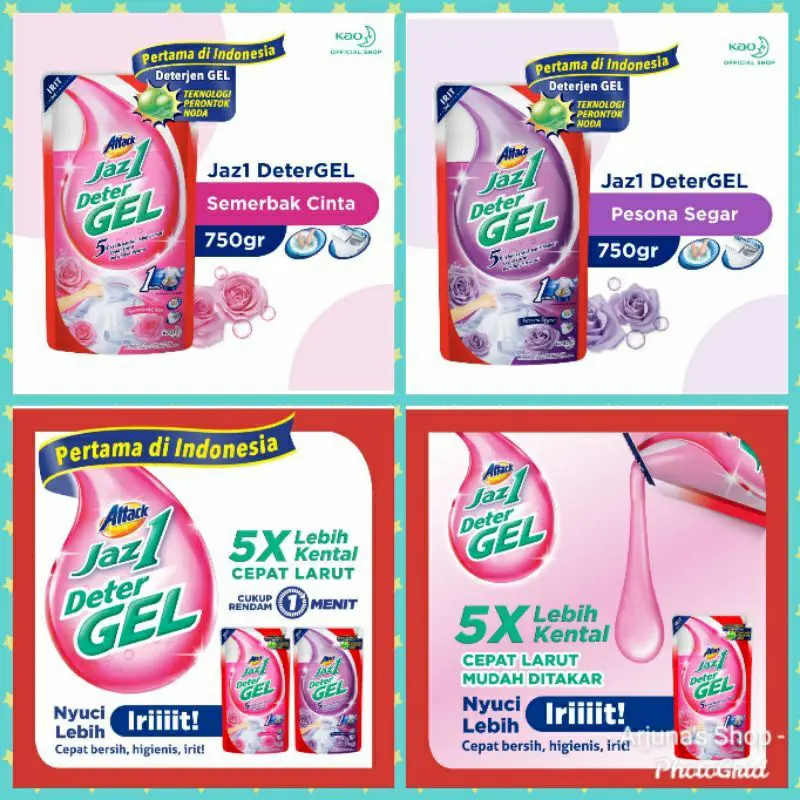 ATTACK Jaz1 Deterjen Gel DeterGEL Pesona Segar Pouch 750 gr