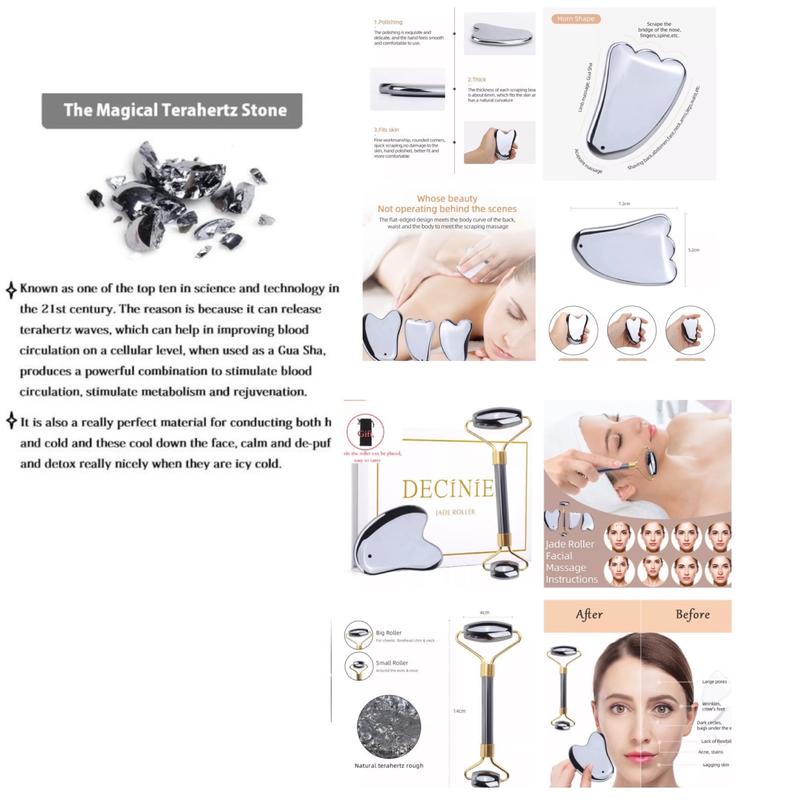 NATURAL POWER STONE Black Obisdian Face Roller / Guasha 2