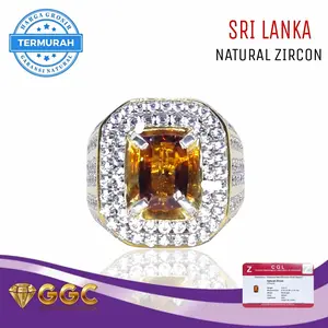 Cincin Batu Permata Natural Zircon Sri lanka Original