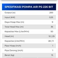 Gambar Shimizu PS-226BIT Pompa Air 200Watt 9M(Dorong 3Lt)Garansi Motor 3Tahun dari Sein Jaya Shop Kota Bekasi 2 Tokopedia