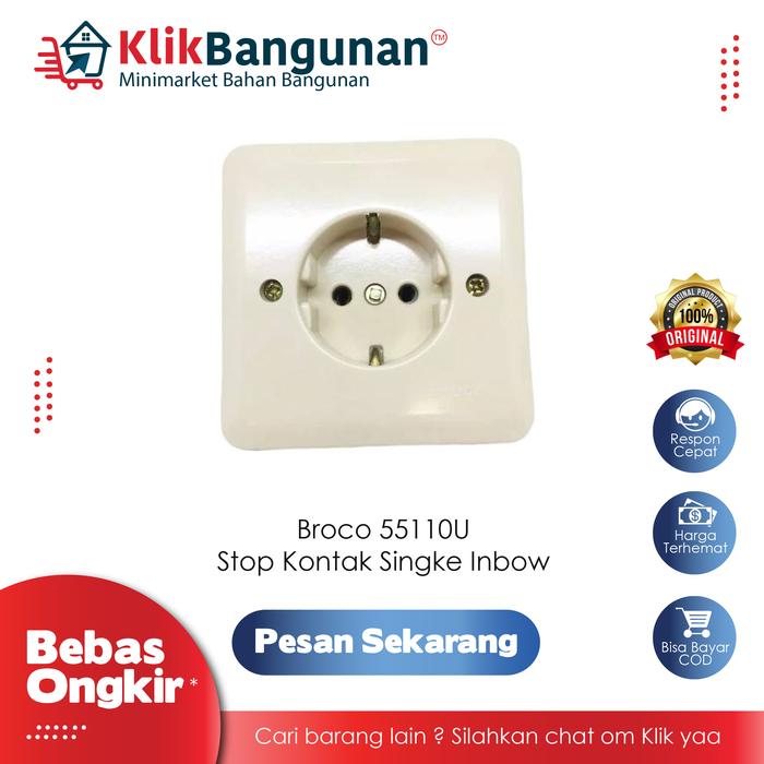 Gambar Stop Kontak IB NGU BROCO 55110U B 1004024 dari klik bangunan official Kab. Bogor Tokopedia