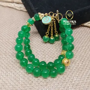 GELANG TASBIH NATURAL BATU GIOK HIJAU 8MM 33 BUTIR
