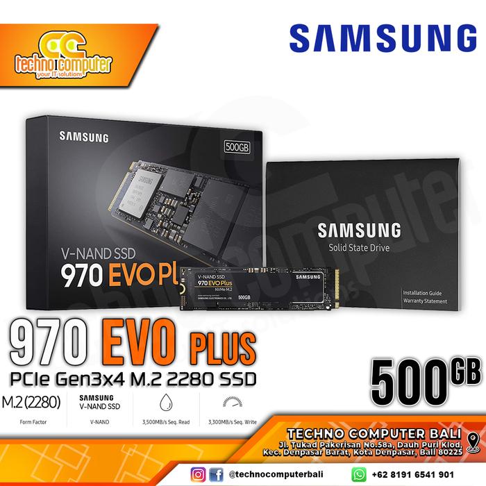Gambar SSD M.2 NVME SAMSUNG 970Evo 500GB PCIe Gen3x4 M.2 2280 MZ-V7S500BW dari Techno Computer Bali Kota Denpasar Tokopedia