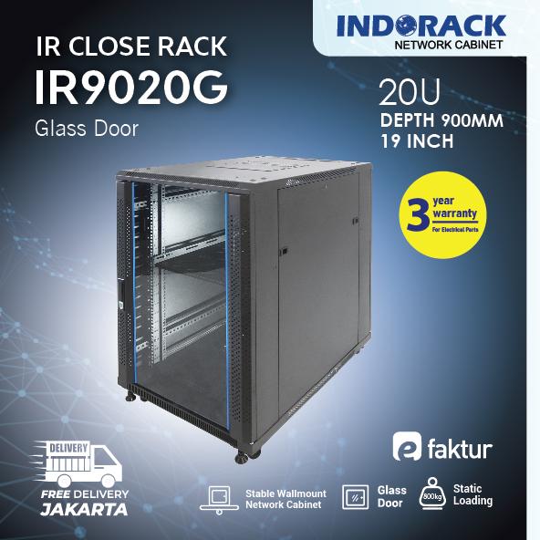 Jual IR9020G - 20U Close Rack Depth 900mm Glass Door 19
