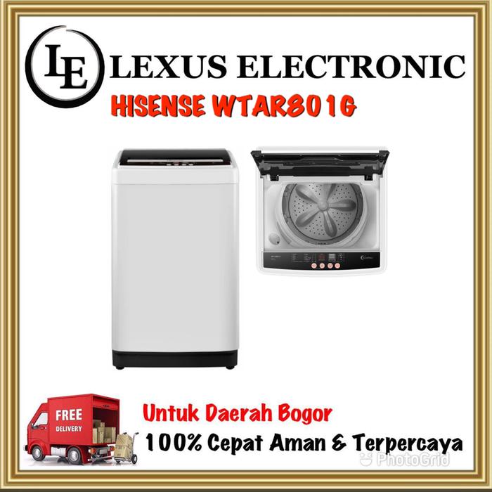 Gambar HISENSE MESIN CUCI TOP LOADING 8KG | WTAR801G | WTAR 801G | 801G dari lexus electronic mall Kota Bogor Tokopedia