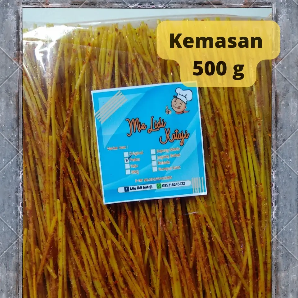 Mie lidi kemasan 1/2 kg