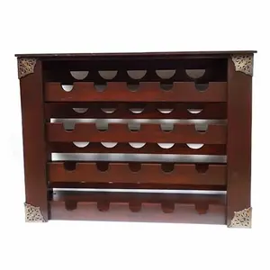 Rak Minuman Mahoni / Mahogany Wine Rack - 5x4 dgn Plat Decor DCP1030