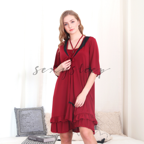 Gambar Elegant Baju Tidur 1 Set Terusan Modern Ready Stock Big Size SS204 - Putih, M dari MoonAlice Kota Malang Tokopedia