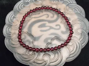 Gelang Batu Red Garnet Full Natural Beauty Stone 5A 4mm C771