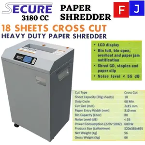 SECURE MAXI 3180CC Mesin Penghancur Kertas 3180 CC GARANSI RESMI