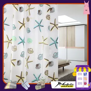 Tirai Kamar Mandi Bahan Tebal / Shower Curtain 180 x 180cm- NEOFELIS PR0153