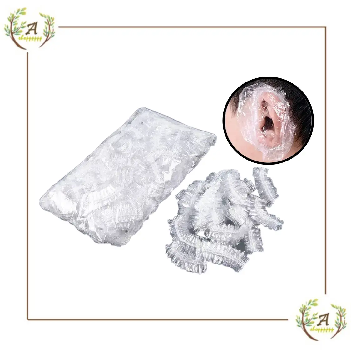 penutup telinga 1 pcs kuping transparan pelindung cat rambut semir 1 pcs ear cover transparant