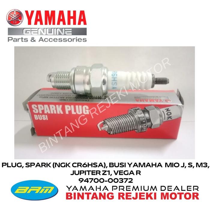 Gambar PLUG, SPARK (NGK CR6HSA), BUSI YAMAHA MIO J, S, M3, JUPITER Z1, VEGA R dari Yamaha Bintang Rejeki Motor Kab. Bandung Tokopedia