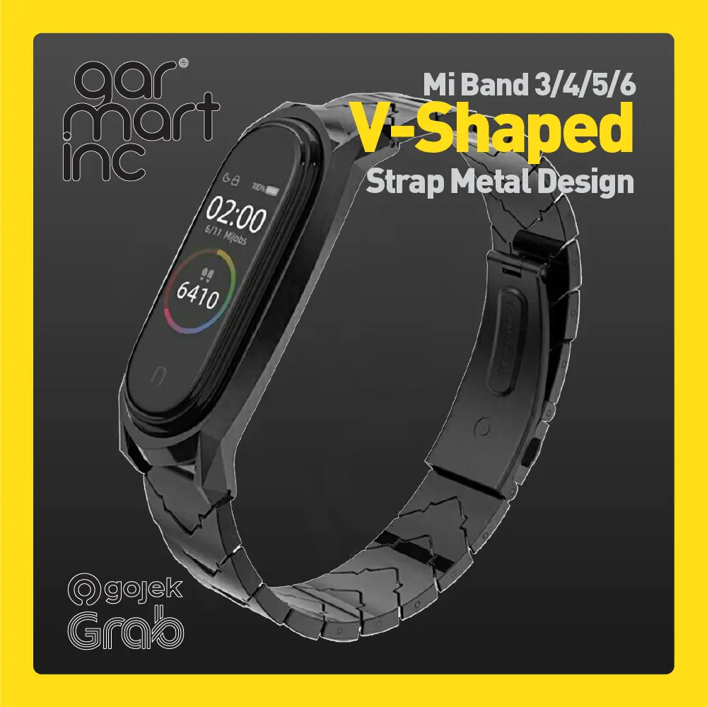 MIJOBS Mi Band 4 / 3 Strap Metal V-Shape Stainless Tali Jam Gelang - 1