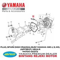 Gambar PLUG, SPARK (NGK CR6HSA), BUSI YAMAHA MIO J, S, M3, JUPITER Z1, VEGA R dari Yamaha Bintang Rejeki Motor Kab. Bandung 3 Tokopedia