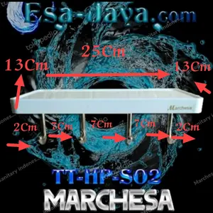 Tempat Tissue Kotak 4 Kait Stainless SUS 304" Marchesa