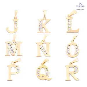 Xuping Liontin Alphabeth Gold Zircon Aksesoris Wanita