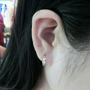 ANTING PERAK SILVER 925 LAPIS EMAS PUTIH / ANTING KENIP