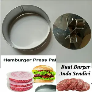 alat cetakan burger patty meat press satu set 2pcs 10-5cm T 3cm murah.