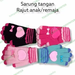 Sarung tangan rajut wol anak dan remaja