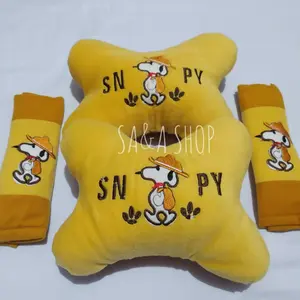 bantal mobil 2in1 karakter snoopy universal
