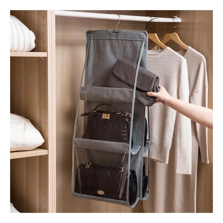 Double Side 6 Pocket Organizer Bags Household Hanger Storage Bag nelsk