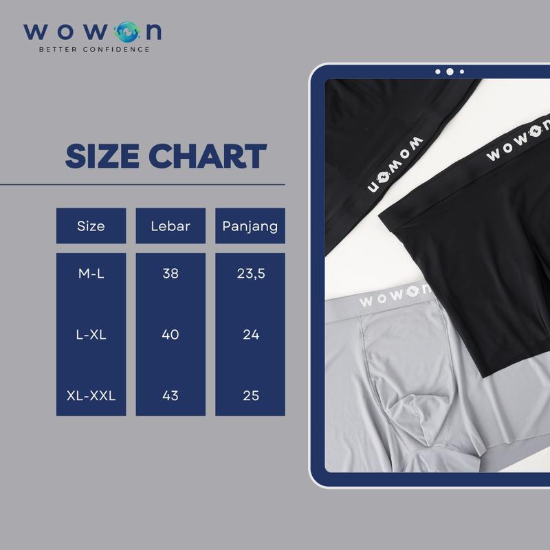 Wowon Men Boxer - Celana Dalam Pria - Zero Gravity Feel - 3 Pcs - 3