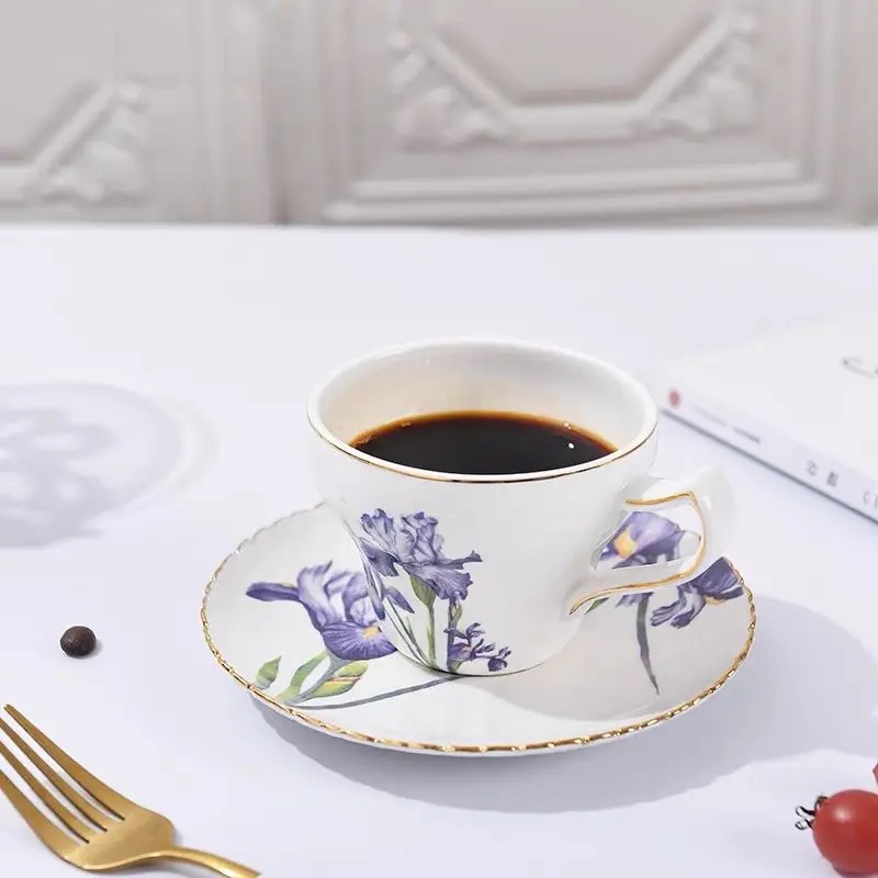 European Light Luxury Alice Iris Coffee mug Afternoon Tea with box
