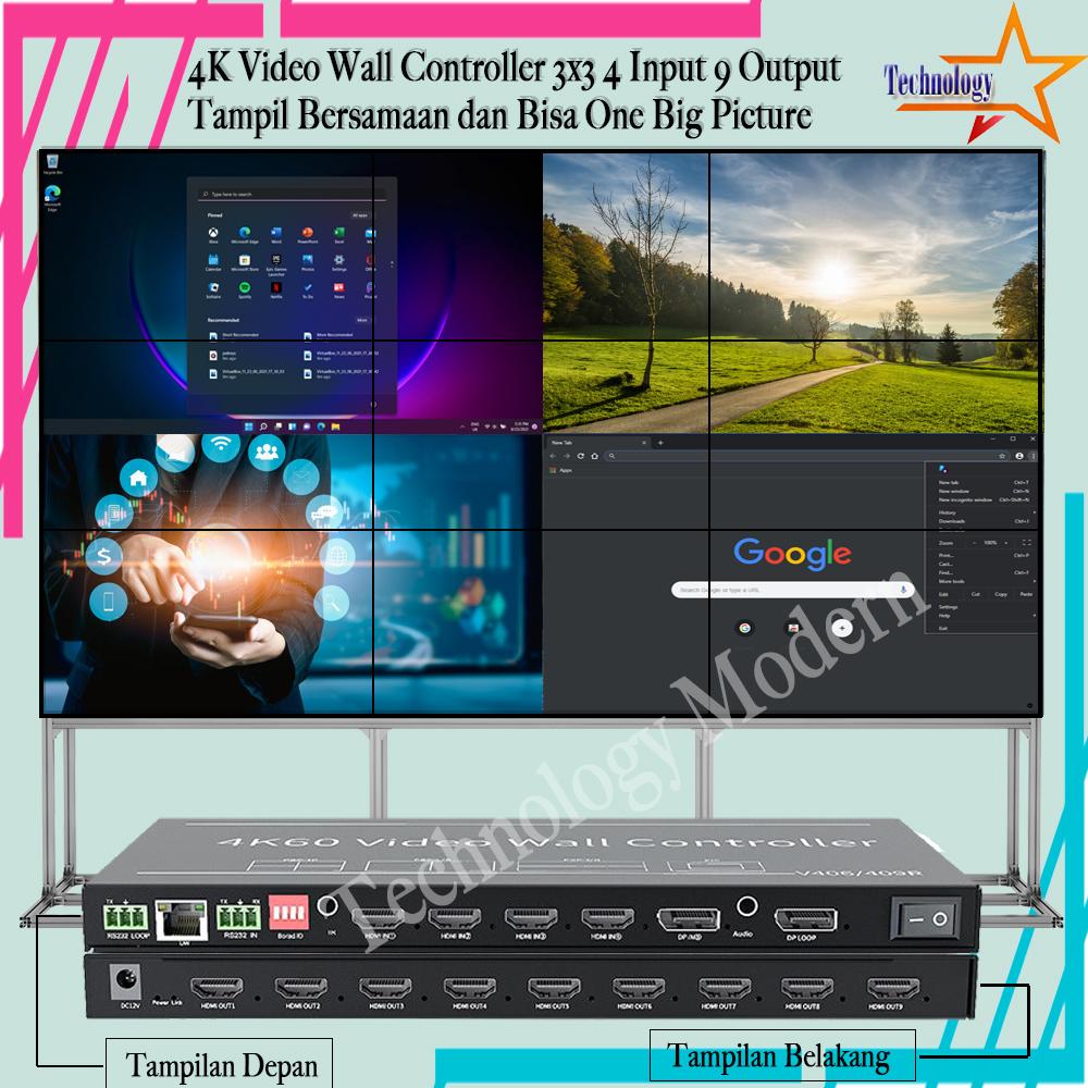 HDMI Videowall Controller 3x3 (4 Input - 9 Output) - Support 4K UHD