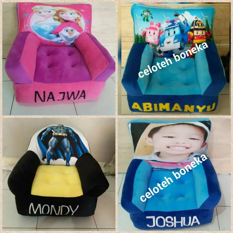 sofa anak / sofa printing photo/ sofa sandaran lebih tinggi 1