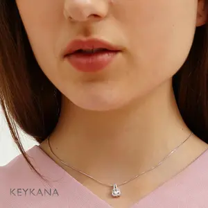 Luxury Zirconia Square Necklace KEYKANA Jewelry - White