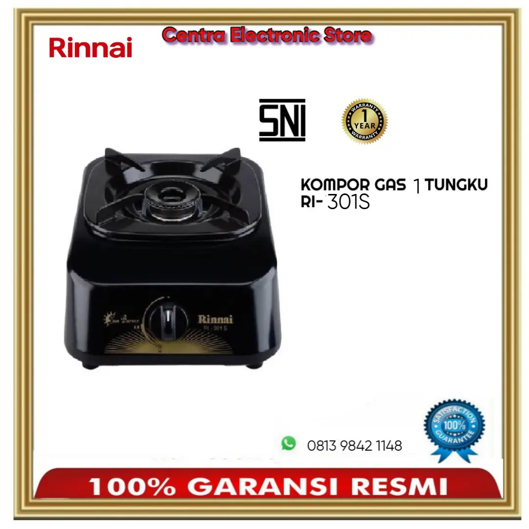 KOMPOR RINAI GAS STOVE ASLI 1 TUNGKU RI-301S SNI - GARANSI RESMI