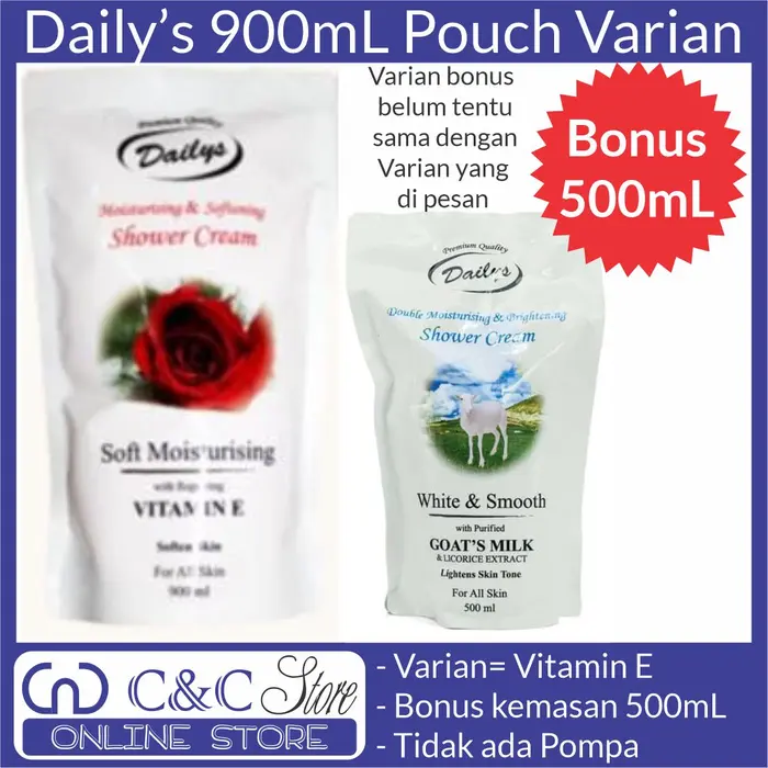 Gambar dailys shower cream 900ml goat milk white n smooth murah dari C&C Store Bandung Kota Bandung 4 Tokopedia