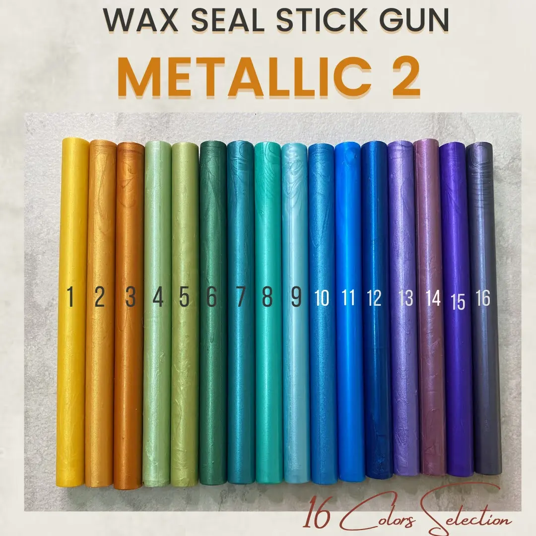 METALLIC 2 - 1 Pcs Wax Seal Stick GUN DIY / Vintage Candle Stick Wax