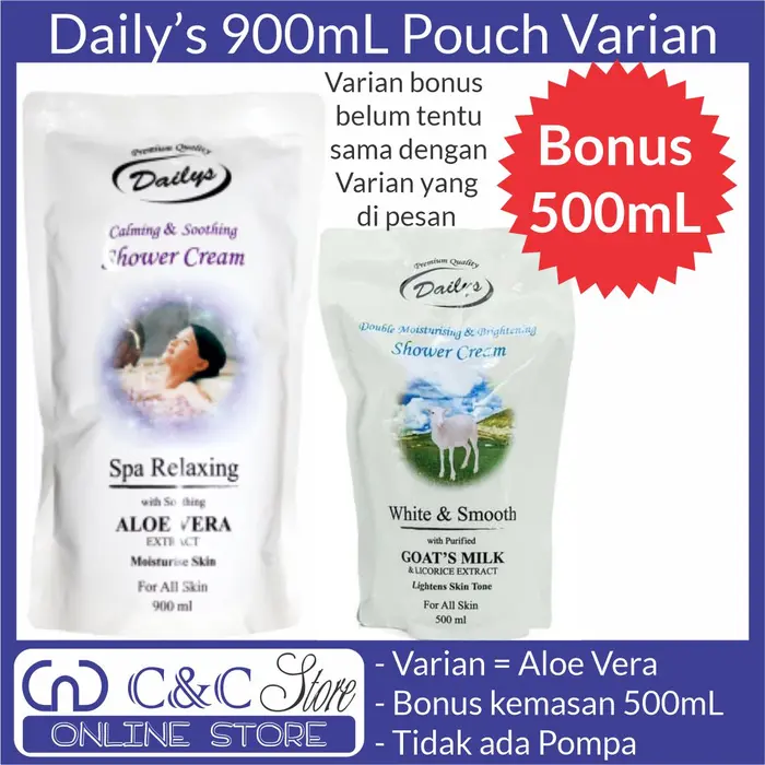 Gambar dailys shower cream 900ml goat milk white n smooth murah dari C&C Store Bandung Kota Bandung 3 Tokopedia