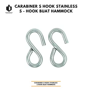 S Hook Stainless -S Hook Buat Hammock - Ayunan Gantung - Carabiner