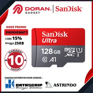 Micro SD 128GB Sandisk Ultra A1 UHS-I up to 120Mb/s - Garansi Resmi