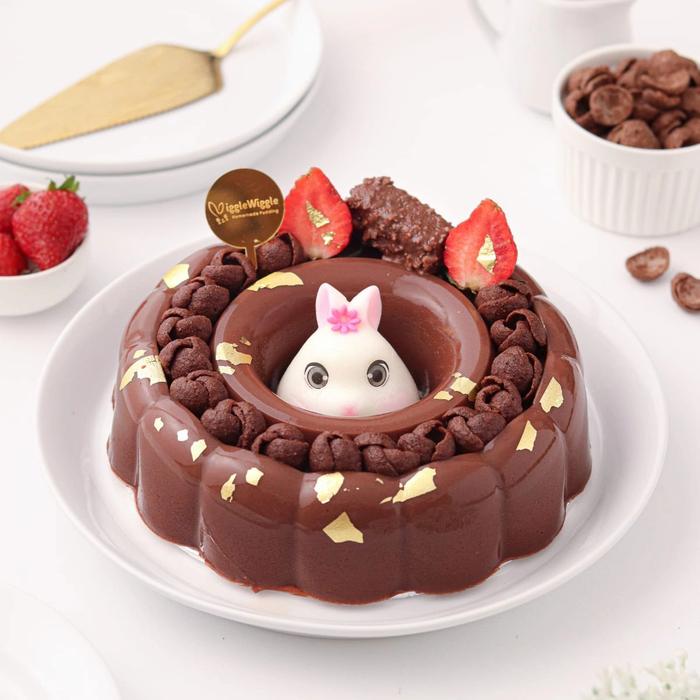 Pudding Rabbit Shape Jual Puding coklat Puding Choco Classic homemade dessert pop up bunny ...