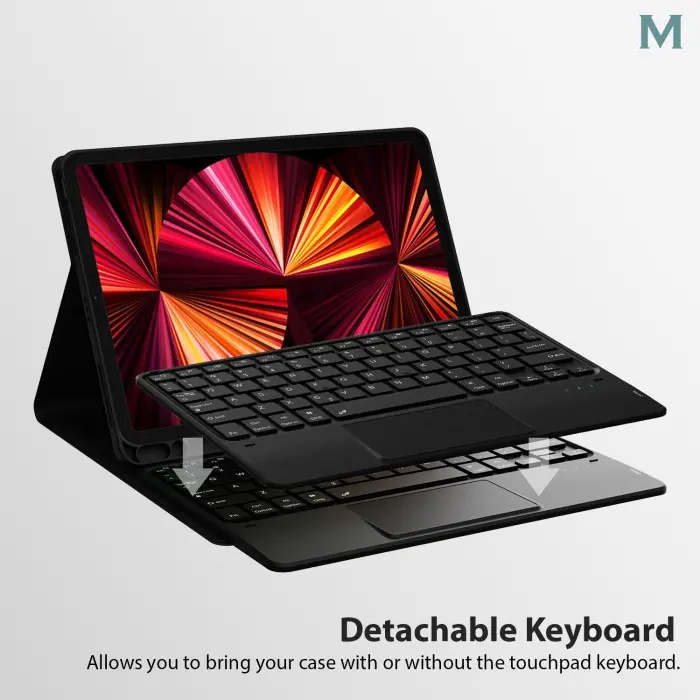 MILS Touchpad Keyboard Case for iPad 5 6 7 8 9 10 10.2 10.5 10.9 Air 3 4 5 Pro 11 12.9 13 2018 2020 2021 2022 2024 M1 M2 M4 - MC01TPKB 2