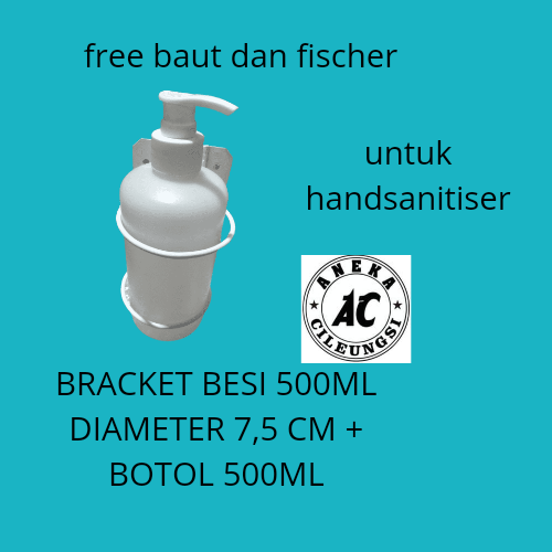 Gambar bracket + botol hand sanitizer 500ml free baut dari ANEKA.CELL Kab. Bogor Tokopedia