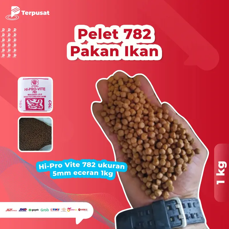 Per 1Kg 782-4 4mm HI PRO VITE Pelet Pakan Ikan Lele Nila Gurame Hias 1