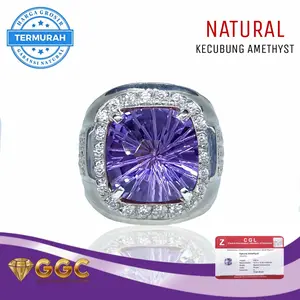 Cincin Batu Natural Permata Kecubung Amethyst Quartz