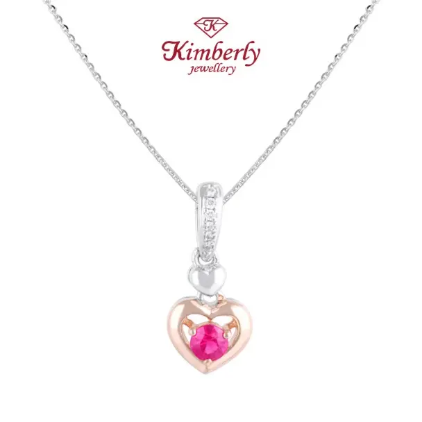 Liontin Berlian Batu Ruby Love KPD796736 - Kimberly Jewellery