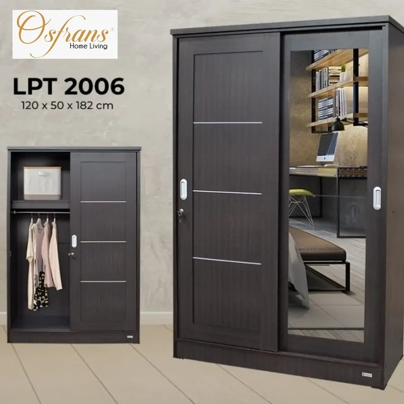 Lemari Pakaian 2 Pintu Sliding Besar + Cermin LPT 2006 Harga Pabrik 4