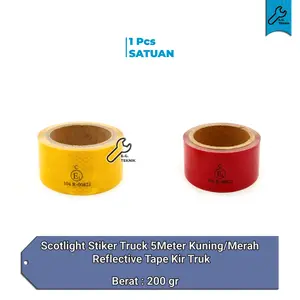 Scotlight Stiker 5Meter Truck Kuning/Merah Reflective Tape Kir Truk Car Kendaraan