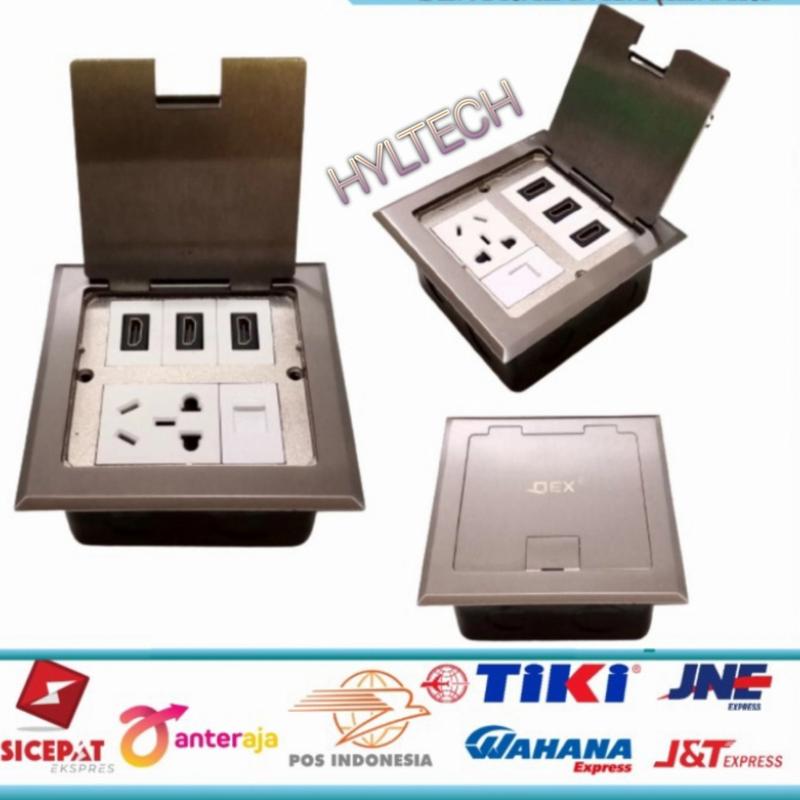 Floor Rj Socket BOX FLOOR SOCKET LANTAI/MEJA 3 PORT HDMI+RJ 45 LAN+COLOKAN LISTRIK ...