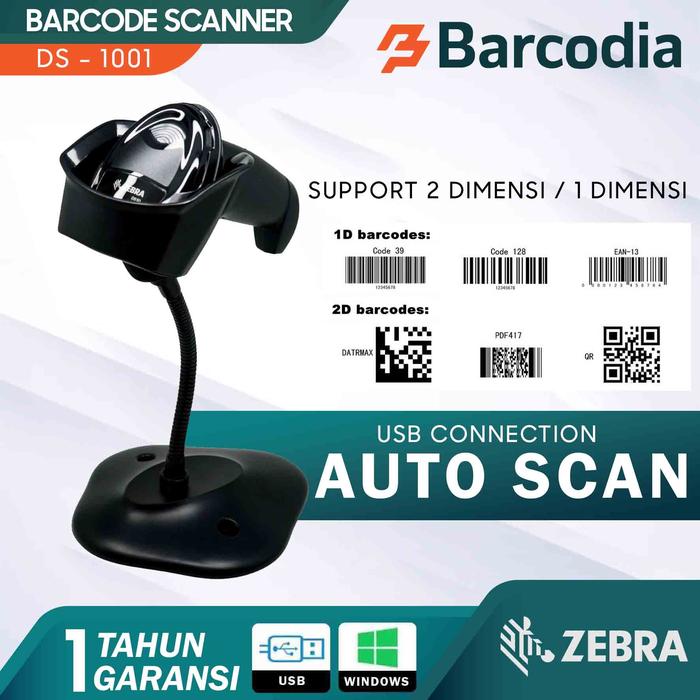 Gambar BARCODE SCANNER ZEBRA DS1001 AREA IMAGING 1D & 2D AUTO SCAN GARANSI dari Barcodia Kota Administrasi Jakarta Pusat Tokopedia