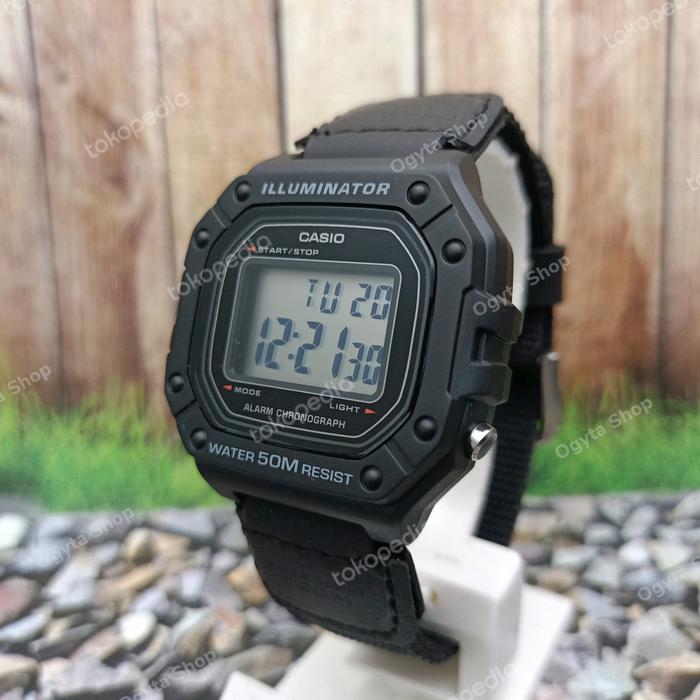 Gambar Casio Digital Jam Tangan Pria Canvas Hitam W-218H-1A Custom Original dari Ogytashop Kota Administrasi Jakarta Pusat Tokopedia